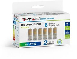Żarówka LED V-TAC 3W G9 (Opak. 6szt) VT-2243