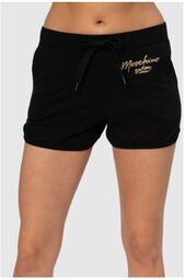 MOSCHINO Czarne szorty damskie ze złotym logo