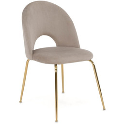 Krzesło Glamour KC-903-2 ciemny beż welur, nogi złoty