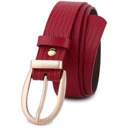 Pasek skórzany BELTIMORE r.110-125 cm D93 czerwony