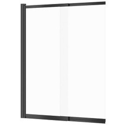 Parawan nawannowy LARGA czarny dwuskrzydłowy 140x115 szkło transparentne