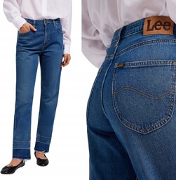 Lee CAROL REGULAR STRAIGHT Waterfall MOM JEANS CIEMNY