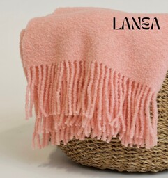 Koc z Wełny Merino Bouclé LANEA, Rozmiar -