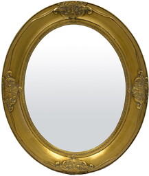 Stylowe lustro złote owalne z ornamentami 66x56 47574