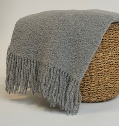 Koc z Wełny Merino Bouclé LANEA, Rozmiar -