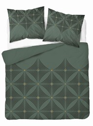 Detexpol Pościel satynowa 160x200 Butelkowa zieleń z geometrycznym