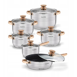 Zestaw Garnków Indukcja Patelnia Pokrywka Konighoffer Bari Rose