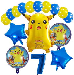 ZESTAW BALONÓW NA 7 URODZINY 7 LATEK POKEMON