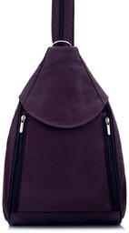 Torebka Plecak 2w1 Damski Skórzany Fioletowy Elegancki Rene
