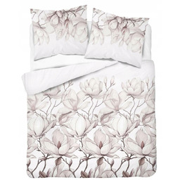 Pościel satynowa 220x200 5235 B różowa pudrowa biała