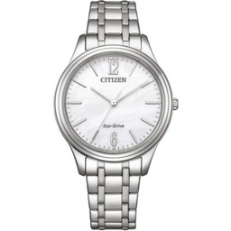 CITIZEN Zegarek Eco-Drive Elegance Casual EM0411-71A Srebrny