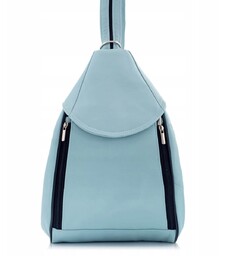 Torebka Plecak 2w1 Damski Skórzany Błekitny Niebieski Rene