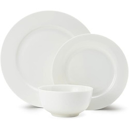Mikasa Egret 12-częściowy zestaw obiadowy Fine China, biały