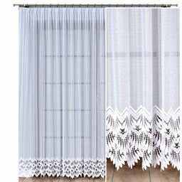 Felicja 500x220cm firana żakardowa prosta ze wzorem (gotowa)