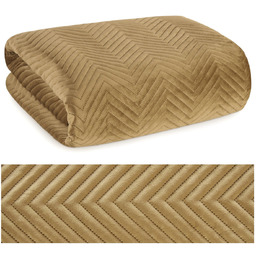 Narzuta 170 x 210 Dekoracyjna Welurowa Sofia Miód