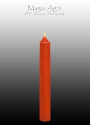 Świeca z wosku 9x1,2cm - czerwona (5 sztuk)