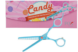 Fox Candy, degażówki fryzjerskie turkusowe, 5,5 cala, stal