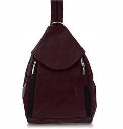 Torebka Plecak 2w1 Burgundowy Damski Skórzany Elegancki Rene
