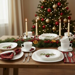 Serwis obiadowy komplet talerzy filiżanki do kawy zestaw