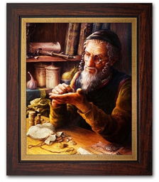 Obraz w ramie żyd żydek na szczęście 32x27cm