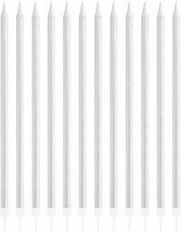 Świeczki urodzinowe srebrne - 13,5 cm - 12