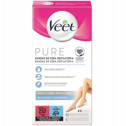 Plastry z woskiem do depilacji Veet Pure