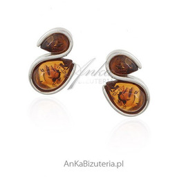 ankabizuteria.pl Kolczyki srebrne z bursztynem - Bursztyn bałtycki