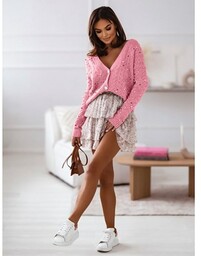 Sweter kardigan z guzikami i perełkami - PASJO