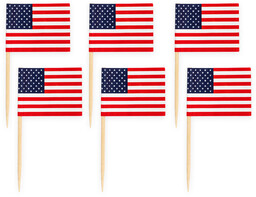 Wykałaczki z flagą narodową USA - 50 szt.