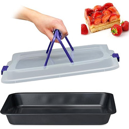 Relaxdays Blacha do pieczenia z pokrywką, pudełko transportowe