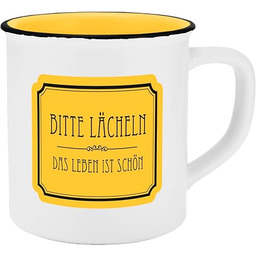 Filiżanka Bitte lächeln o wyglądzie emalii 400 ml