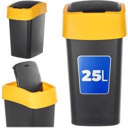 Kosz na śmieci Curver Flip Bin 25L czarno-żółty
