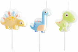 Świeczki pikery Dinozaury - 3 szt.