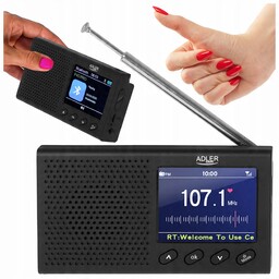 Radio Przenośne Bluetooth Zegar Budzik Alarm Antena Fm
