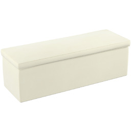 Skrzynia tapicerowana, śmietankowa biel, 90 x 40 x