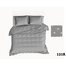 Pościel bawełniana 200x220 Extra szara serduszka