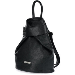 Czarny skórzany plecak damski elegancki z zapięciem Beltimore