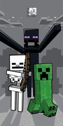 Ręcznik plażowy 70x140 Minecraft Atak tłumu bawełniany frotte