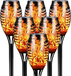 Flowood Solarne lampy ogrodowe na zewnątrz, 6 sztuk,