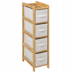 Regał Bambusowy Z Półkami 4 Materiałowe Kosze 78,5