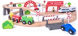 Wood Train Kolejka z lokomotywą elektryczną i wiaduktem,