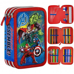 Piórnik z wyposażeniem trzykomorowy dla chłopca, GIOTTO, Avengers,