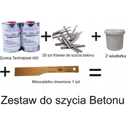 Żywica epoksydowa +klamry zestaw do naprawy betonu