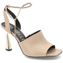 Chebello Beżowe Damskie Sandały Z Eleganckim Łańcuszkiem