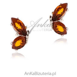 ankabizuteria.pl Kolczyki srebrne z bursztynem