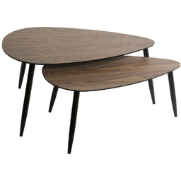 Zestaw 2 stolików kawowych Mileo orzech 2w1