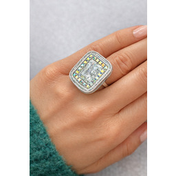 Pakamera Pierścionek koktajlowy sutasz z kryształem