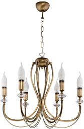 LAMPA WISZĄCA sześciopunktowa metalowa patynowy mosiądz styl klasyczny