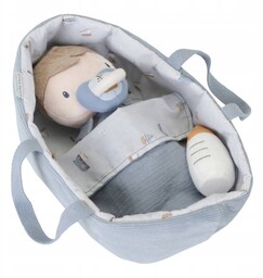 Lalka dzidziuś w nosidełku, butelka smoczek Baby Jim