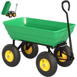 Wózek ogrodowy, dwustronny, 75 l, zielony, 109 94